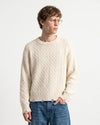 Distressed Knit Sweater Ecru