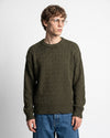Distressed Knit Sweater Khaki