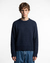 Distressed Knit Sweater Navy