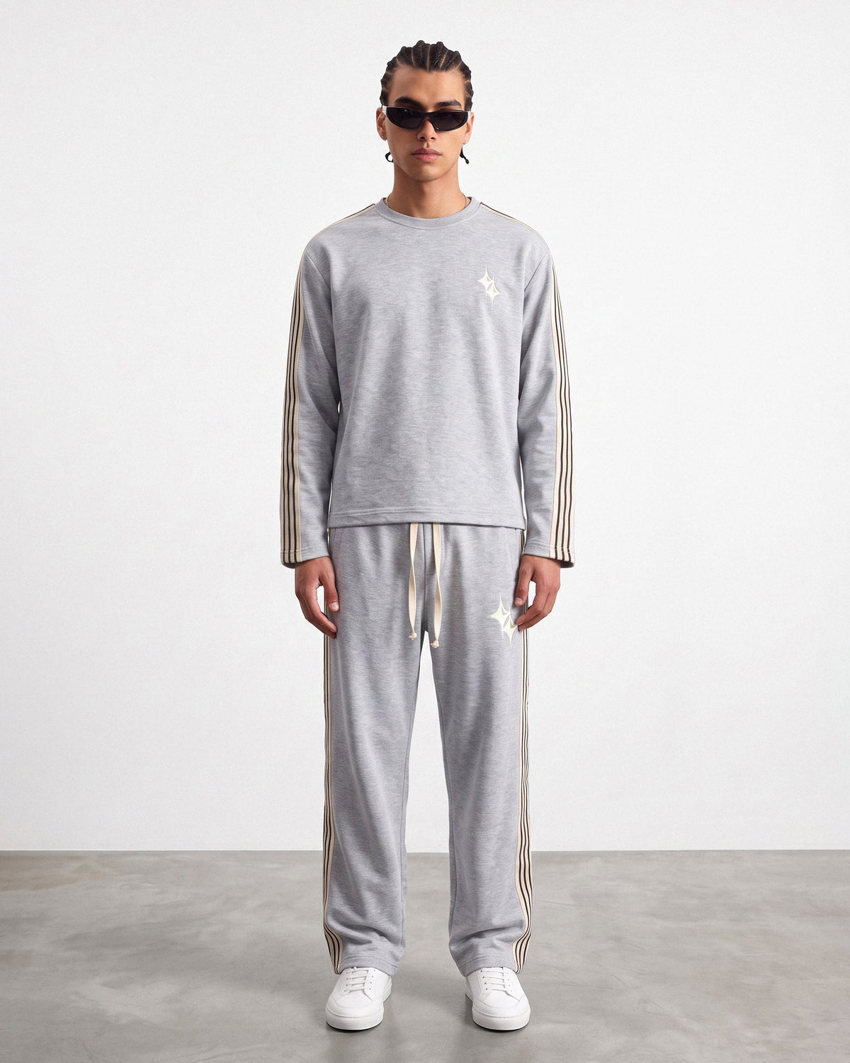 Side-Striped Tracksuit Grey