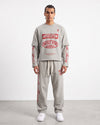 Printed Tracksuit Set Grey