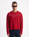 Contrast Trim Long Sleeve T-Shirt Red