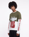 Double Layer Printed Long Sleeve T-Shirt Green
