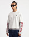 Double Layer Printed Long Sleeve T-Shirt Ecru