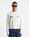 99 Printed Embroidered Long Sleeve T-Shirt Ecru