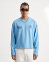 99 Printed Embroidered Long Sleeve T-Shirt Blue