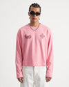 99 Printed Embroidered Long Sleeve T-Shirt Pink