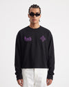 99 Printed Embroidered Long Sleeve T-Shirt Black