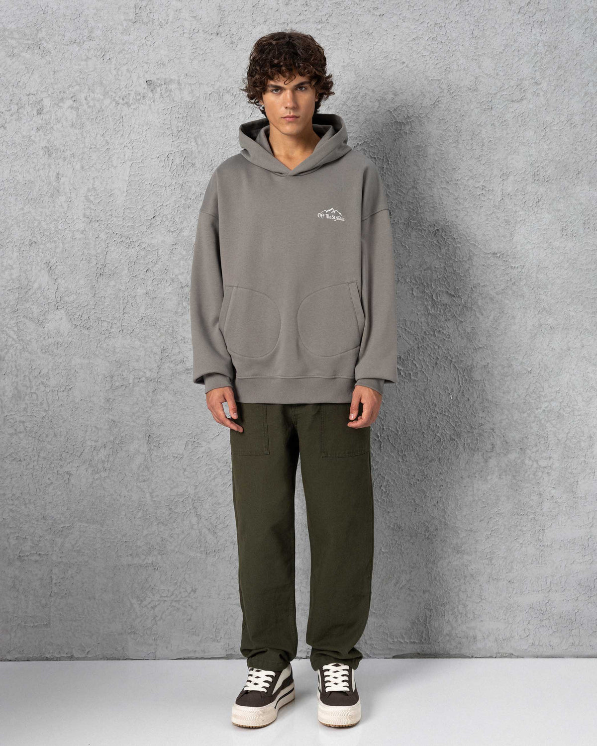 Embroidered Toba Pocket Hoodie Anthracite