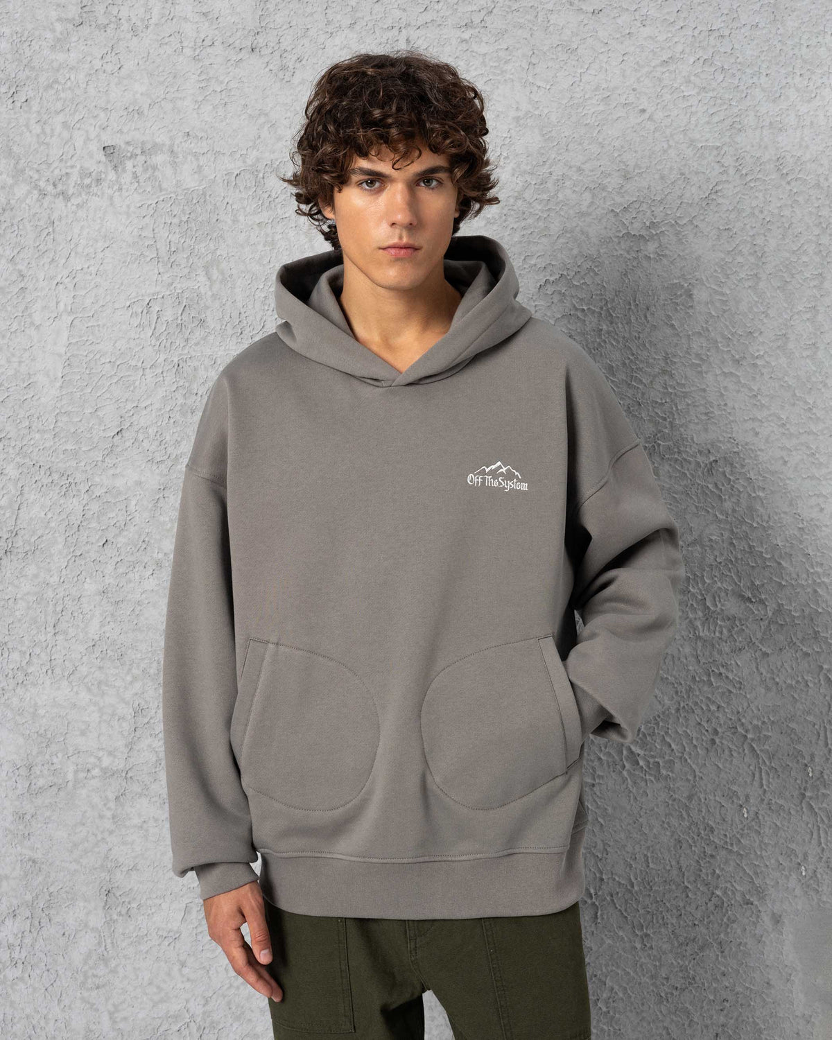 Embroidered Toba Pocket Hoodie Anthracite
