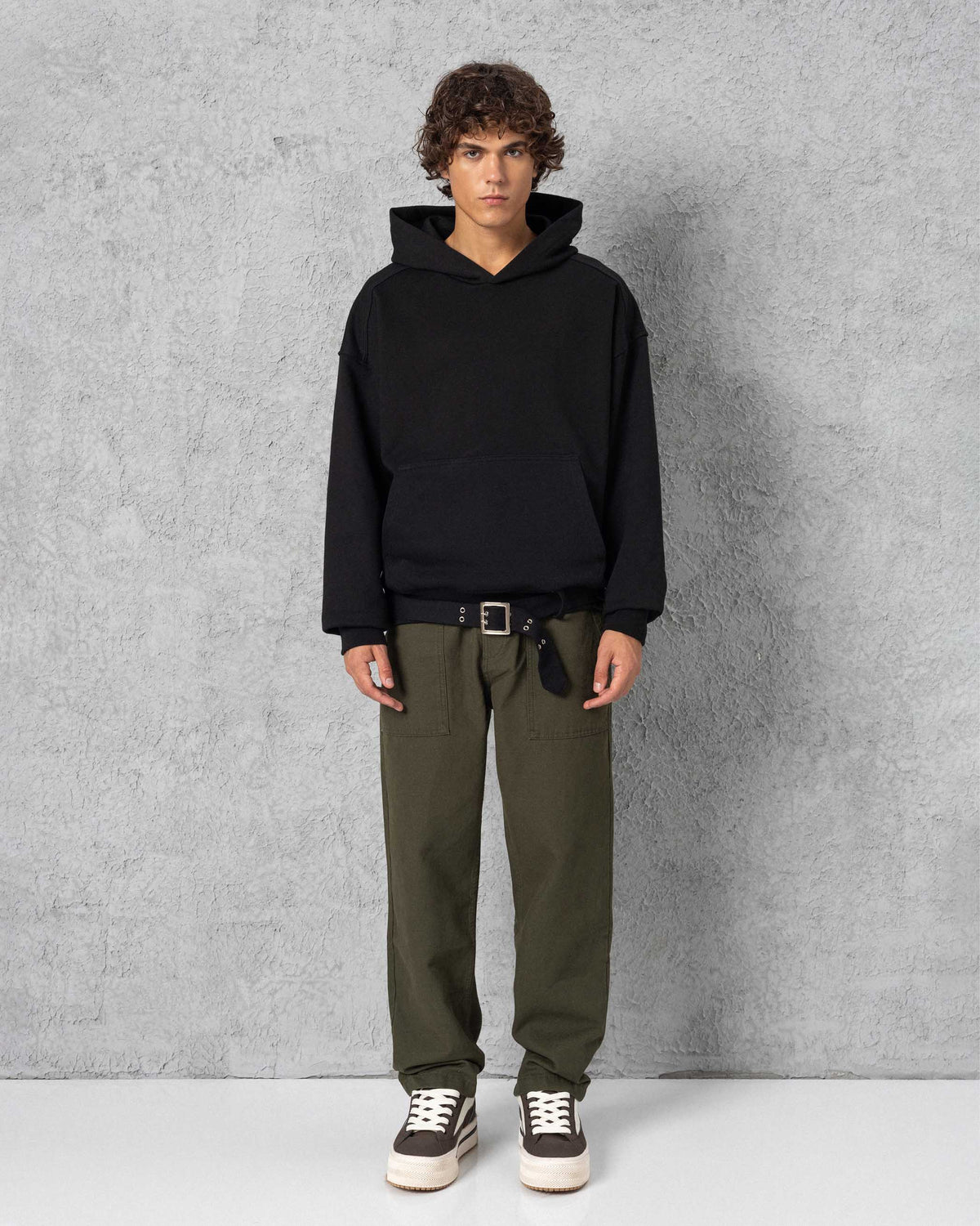 Belted Hoodie Black