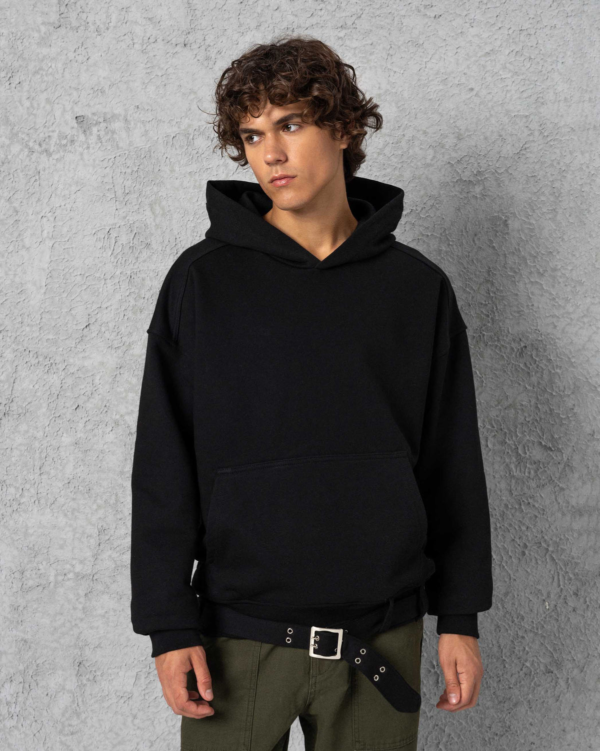 Belted Hoodie Black